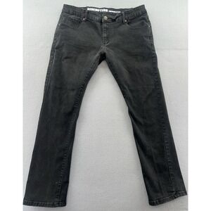 Redemption Jeans Mens Size 38x30 Black Slim Straight Legs Casual Stretch